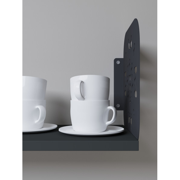 Полка навесная 22х70х22 см из ЛДСП Антрацит -
                                                        Фото 3